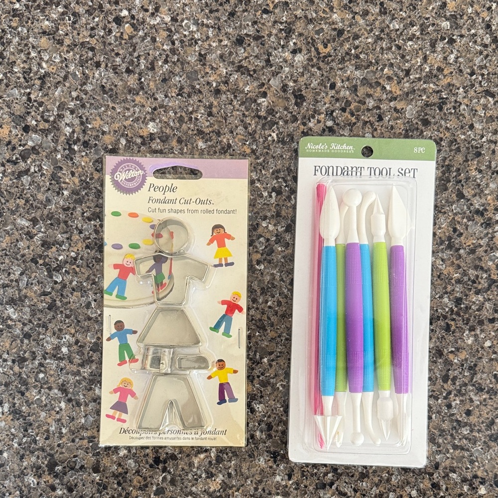 Wilton People Fondant Cut-Outs and Colorful 8pc Fondant Tool Set